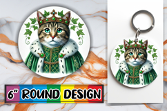 Bright Circle Keychain Design PNG, Royal Cat Product Image 1