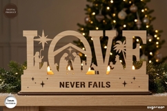 Nativity Love Candle Holder Laser Cut | Glowforge | SVG Product Image 1
