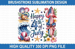 4th of July Brushstrokes Sublimation - Patriotic Brushstroke Product Image 1