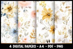 4 Digital Papers Vintage Florals I Vintage Theme Product Image 1