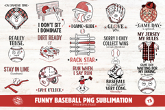 Funny Baseball Png Sublimation Bundle Product Image 1