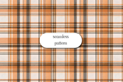 Orange Plaid Seamless Pattern, Rustic Autumn Tartan Paper Product Image 1