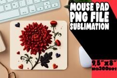 Unique Desk Mat Sublimation PNG, 3D Flower Product Image 1