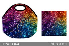 Rainbow Glitter Lunch Bag. Sequins Lunch Bag Sublimation Product Image 1