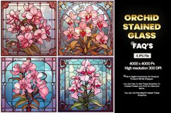 Stained Glass Orchid Square Coaster - 04 Variations Product Image 1