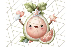 Fruit Doodles Clipart, Cute Cartoon Fruit PNG, Kawaii Food Product Image 3