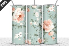 Flowers Tumbler Wrap | Sublimation Design | Tumbler PNG Product Image 1