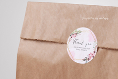 Floral Thank You Sticker Template for Canva Printable Round Product Image 5