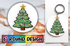 Christmas Embroidered Sublimation Circle for Keychains Product Image 1