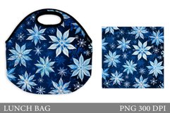 Snowflakes Lunch Bag. Snowflakes Sublimation Lunch Bag Product Image 1