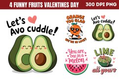 Funny Fruits Valentines Day Sublimation Bundle PNG Product Image 6