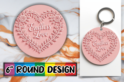 Timeless Keychain Circle PNG, Heart Quote Product Image 1