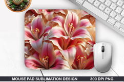 3D Flowers Mouse Pad Sublimation, Flowers Mouse Pad PNG Product Image 1