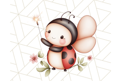 Cute Ladybug Clipart PNG, Pastel Whimsical Bug Illustrations Product Image 3