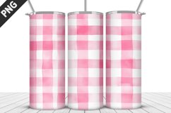 Pink Plaid Tumbler Design | Valentine&#039;s Day Tumbler Wrap Product Image 1