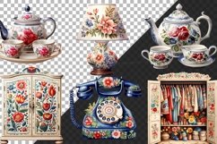 Floral Folk Art Clipart Bundle, Floral Clipart Bundle Product Image 3