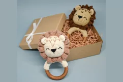 Lion baby rattle crochet pattern PDF amigurumi newborn gift Product Image 7