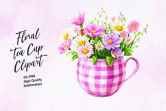 Floral tea cup clipart sublimation Product Image 1