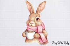 Woodland Christmas Bunny Sublimation Clipart PNG Product Image 1