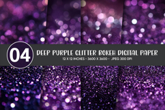 Deep Purple Glitter Bokeh Digital Paper Product Image 1