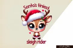 First Baby Christmas, cute reindeer Sublimation PNG. Product Image 1