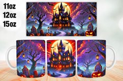 Halloween House Mug Wrap Sublimation 11oz, 12oz, 15oz Product Image 1