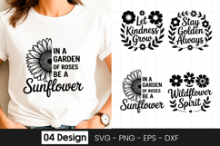 Garden Sunflower Inspirational Quote SVG Product Image 1