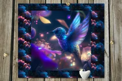Hummingbird & flowers | Sublimation skinny tumbler designs Product Image 11