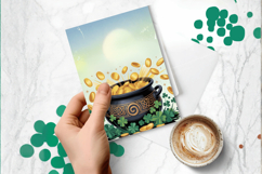 Pot of Gold with Coins Greeting Card PNG Sublimation Design! Product Image 1