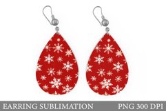 Snowflakes Earring. Winter Earring Sublimation Product Image 1
