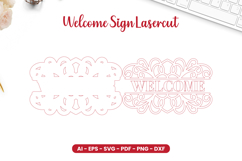 Welcome Sign Lasercut - Door Hanger Lasercut Product Image 2