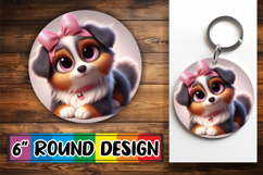 Sweet Circle Car Coaster PNG, 3D Dog Product Image 1