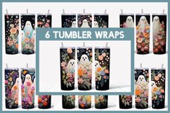 6 Halloween Tumbler Wrap Ghosts I Halloween Tumbler Product Image 1