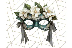 Vintage Garden Masquerade Floral Eye Mask PNG Clipart Product Image 3