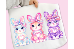 Bunny Coquette Bow PNG, Brushstroke bunny easter PNG, Bunny Product Image 1