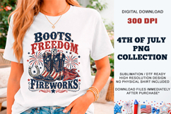 Boots, Freedom &amp; Fireworks PNG | Sublimation DTF Product Image 12