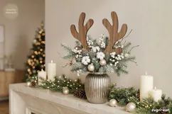 Reindeer Antler Plant Stake Laser Cut | Herb Label | SVG Product Image 1