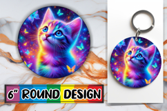 Joyful Sublimation Circle Designs PNG, Cat Product Image 1