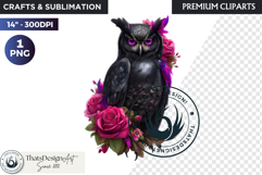 Floral Owl Fantasy clipart, Botanical and Wildlife Graphics Product Image 1