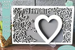My favorite Love Story Valentines Photo Frame Laser cut svg Product Image 1