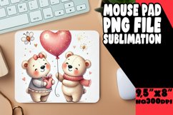 Joyful Desk Pad Sublimation PNG, Valentine Bear Product Image 1