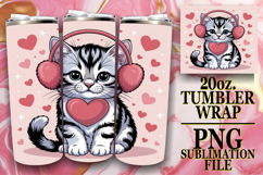 RADIANT ADVENTURE 20oz TUMBLER WRAP, Valentines Cat Product Image 1