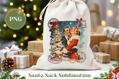 Retro Family Santa Sack, Christmas Gift Bag Design Product Image 1