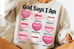 Crochet Valentine Candy Heart PNG, Faux Yarn You Are Enough Product Image 2