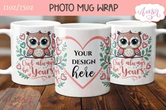 Cute Valentines Photo Mug Wrap template PNG for Sublimation Product Image 1