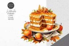 Thanksgiving clipart, Pumpkin cake clipart, Autumn clipart, Product Image 1