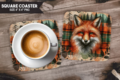 Woodland Animals Square Coaster PNG Bundle, Forest Animals Product Image 9