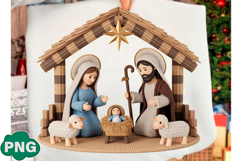 Joy Christmas Faux Embroidery Png Product Image 1