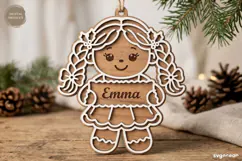 Personalized Gingerbread Ornament Laser Cut | SVG Product Image 1