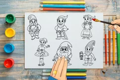 Cute Cartoon Gnomes for Coloring Pages Product Image 2